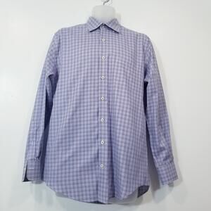 Peter Millar 100% Cotton Plaid Collared Button Front Shirt